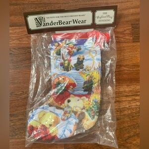 1993 VanderBear Wear The Highland Fling Stocking Christmas Holiday Bears New